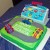 All pieces carved from two oblong cakes. Cars are cake covered in fondant. Royal icing "fans". All pieces carved from two oblong cakes. Cars are cake covered in fondant. Royal icing "fans".