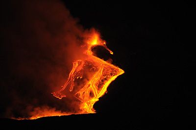 An eruption of the Etna Volcano