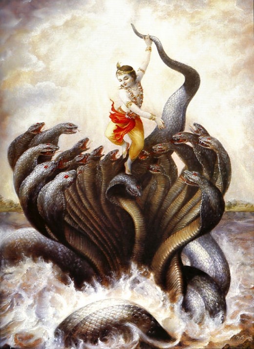 "Krishna Chastises the Kaliya Serpent"Copyright The Bhaktivedanta Book Trust International, Inc.