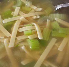 I enjoy adding ginger to my home made vegetable noodle soup.