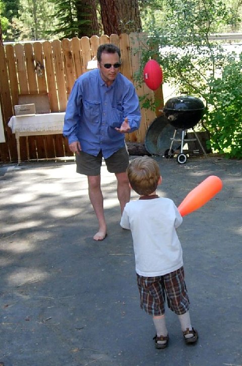 Playing catch with Daddy