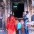Family worshipping in the temple Family worshipping in the temple