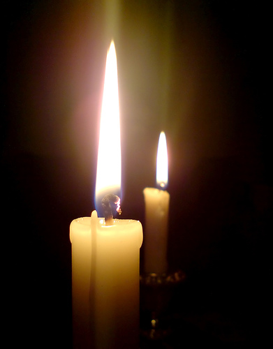 Don't play with the candles in a restaurant.