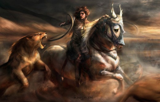Nimarra. (2013). Fantasy. Digital Art. Retrieved September 12, 2014 from http://www.goodfon.su/wallpaper/art-devushka-kon-lev-koshka.html