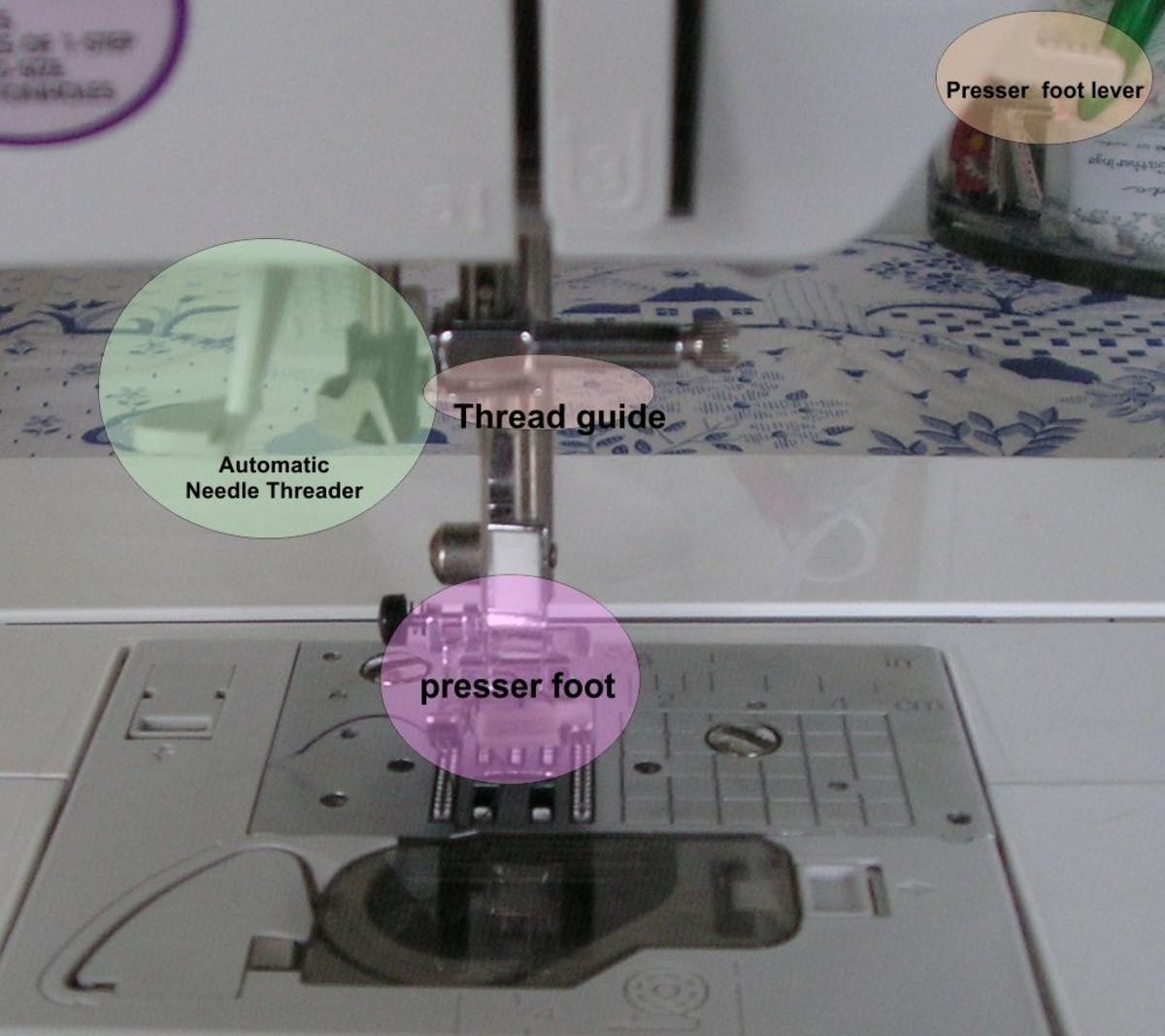 sewing machine needle area