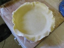 Pie crust in dish