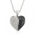Sterling Silver 1/4 cttw Black and White Diamond Heart Pendant, 18"