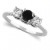 Platinum Round 3 Stone Black Diamond &amp; White Diamond Wedding Ring (1/2 ctw)