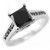 2.00ct Princess-Cut Black Diamond Engagement Ring 14k White Gold