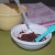 Add water to cake mix with the provided spoons and water dropper. Add water to cake mix with the provided spoons and water dropper.