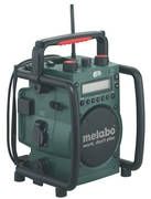 The Metabo site radio has enough bass to be heard over the tools.