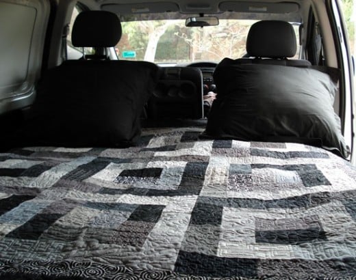 The quilt for our car