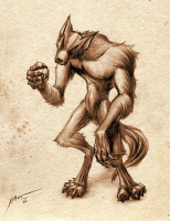 Werewolf with long arms