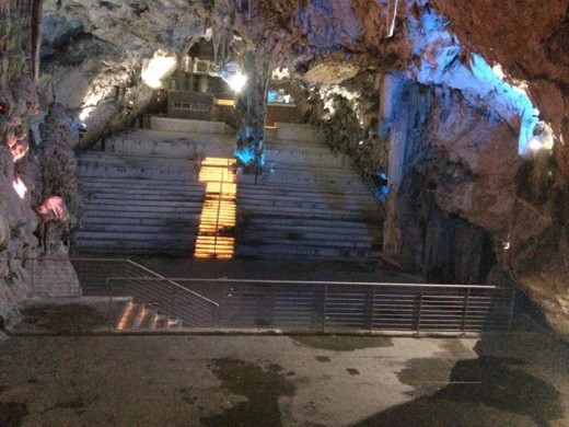 The stage in St. Michael's Cave.