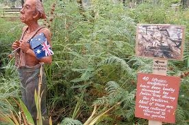 An Aussie Bushman proudly carrying the Australian Flag.