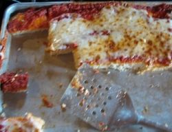 By the time I got my camera, the pizza was half-gone