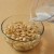 Soak almonds overnight. Throw old water away. Soak almonds overnight. Throw old water away.