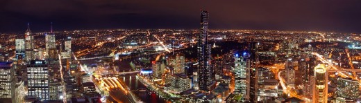 Melbourne's night skyline from the Rialto Observation Deck (Photo by mugley on flickr)