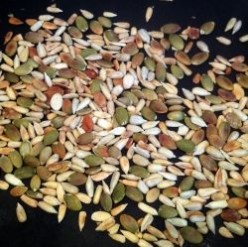 Roasted pumpkin and sunflower seeds
