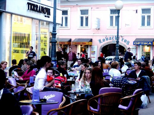 open-air bars like this are all over the center of Old Zagreb