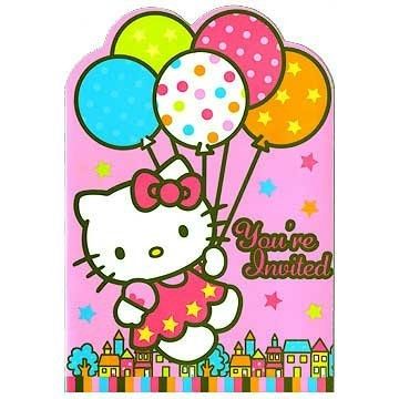 Amscan Hello Kitty Balloon Dreams Die-Cut Invitations