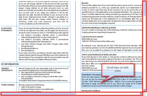 Terms and conditions as PDF file, that was so awkwardly sized, with tiny fonts.
