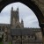 The famous Gloucester Cathedral photographed through the Infirmary Arches