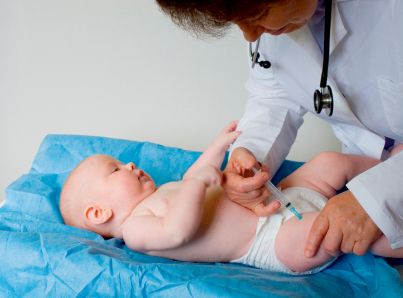 A baby getting a vaccine