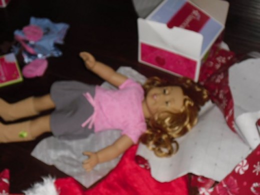 American Girl Doll, Just Out of Her Box on Christmas Morning
