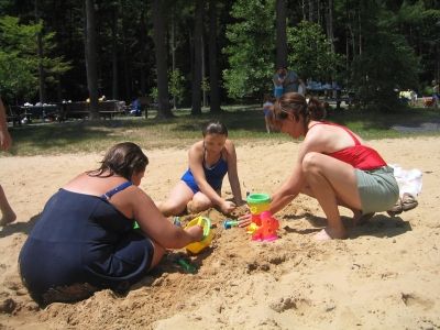 Never too old to play in the sand!