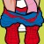 Spiderman does number two with pink tissue paper. Spiderman does number two with pink tissue paper.