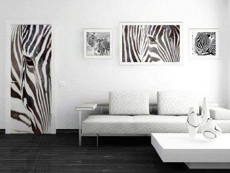 office space with zebra prints