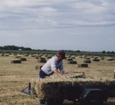 Faithfully baling and carting hay to feed those hungry Farm Friends.
