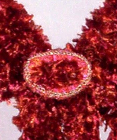 ...the sparkly gold yarn crochet covered 'catch' - close up and personal