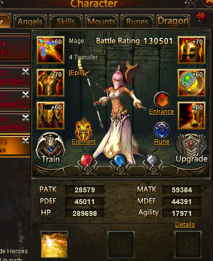 Djinni Mage- Ranged Support (Healer) Party recovers HP equal to 75%.
