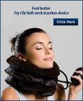 woman using neck stretcher