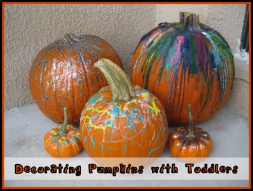 decorating pumpkins with toddlers