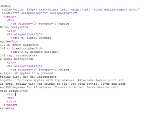 Make Recipe Cards Using Advanced HTML Tables | HubPages