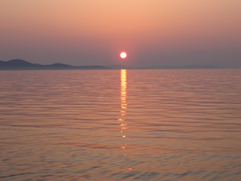 Sunset on island Pag, Croatia
