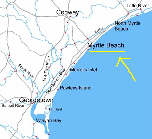 The Grand Strand includes the beaches from Little River in the North to Georgetown, SC in the south.