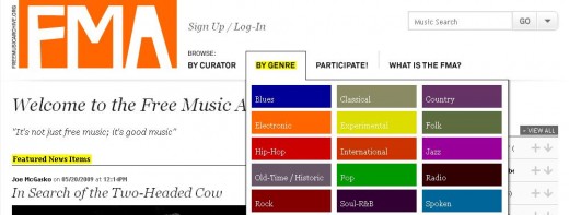 Snapshot taken form http://freemusicarchive.org/