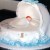 Cradle Christening Cake - magazine design - the baby was plastic, but everything else crafted from sugar paste