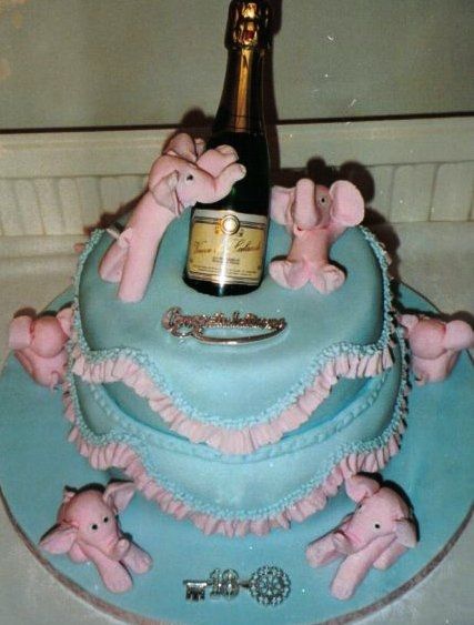 Elephant 18th Birthday Celebration Cake - magazine design