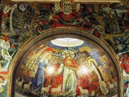 The painted domed ceiling over the main altar