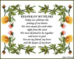 Keeper of My Heart Wedding Love Poem Poster