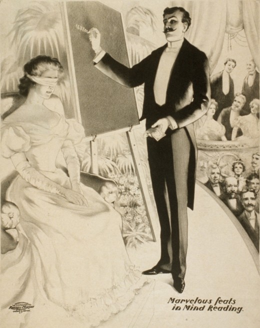 A portrait of a magician and his assistant.
