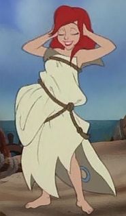 Slightly different version, there's an extra loop around the waist which has a large piece of the cloth partially pulled through it on the right side. Note the giant eyelet!