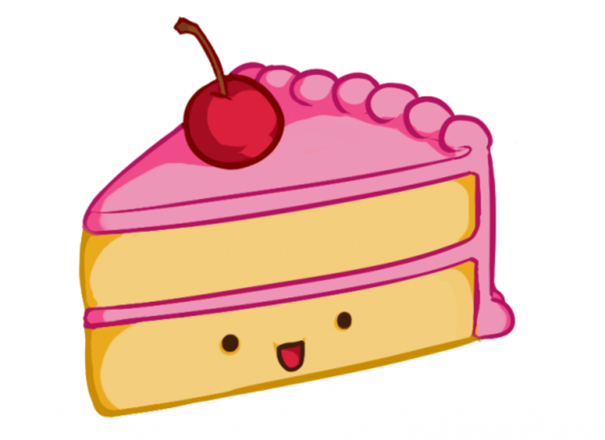 cake draw character to how on a Cake to (Cute) Kawaii How  Draw  Slice FeltMagnet