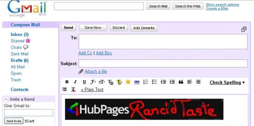 Paste the copied image to your composer's message box.