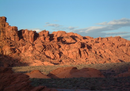 The setting sun hitting the orange mountains and rocks is where the Valley gets its name.  This whole area is comprised mainly of sandstone.